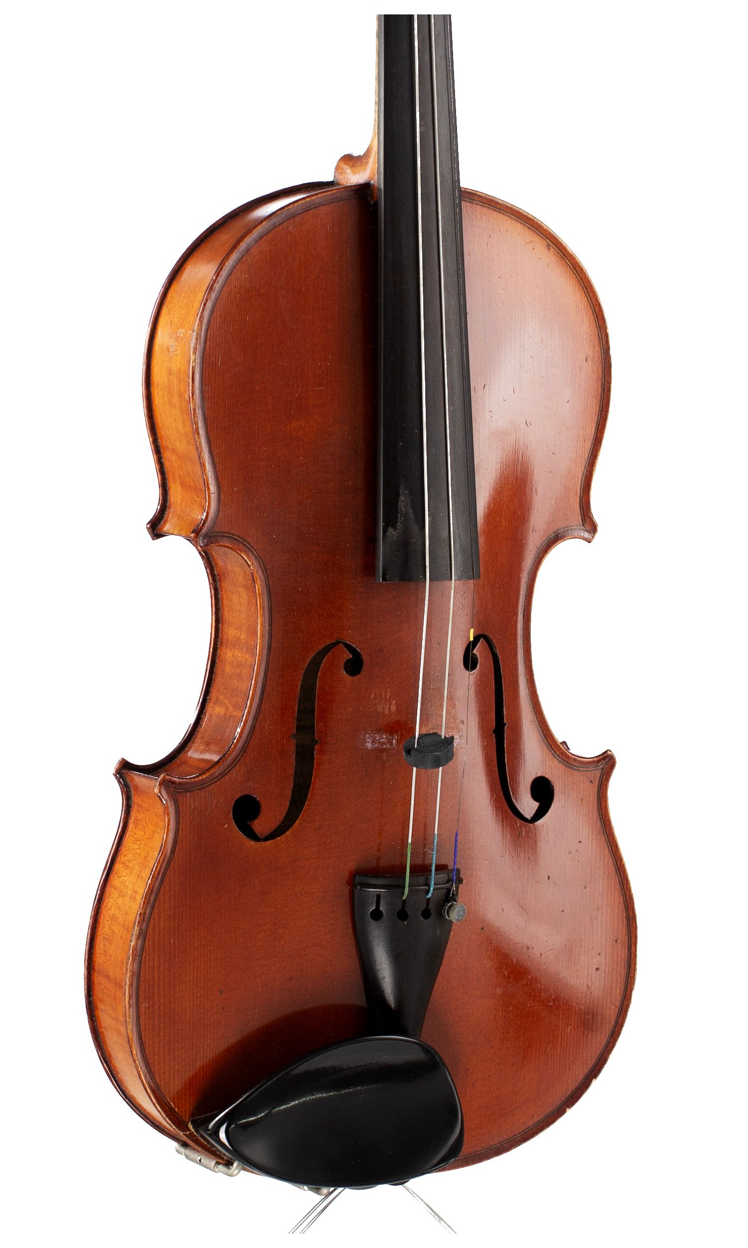 Violin, Workshop of Jérôme Thibouville-Lamy, Mirecourt, circa 1920 — angled view, 30°