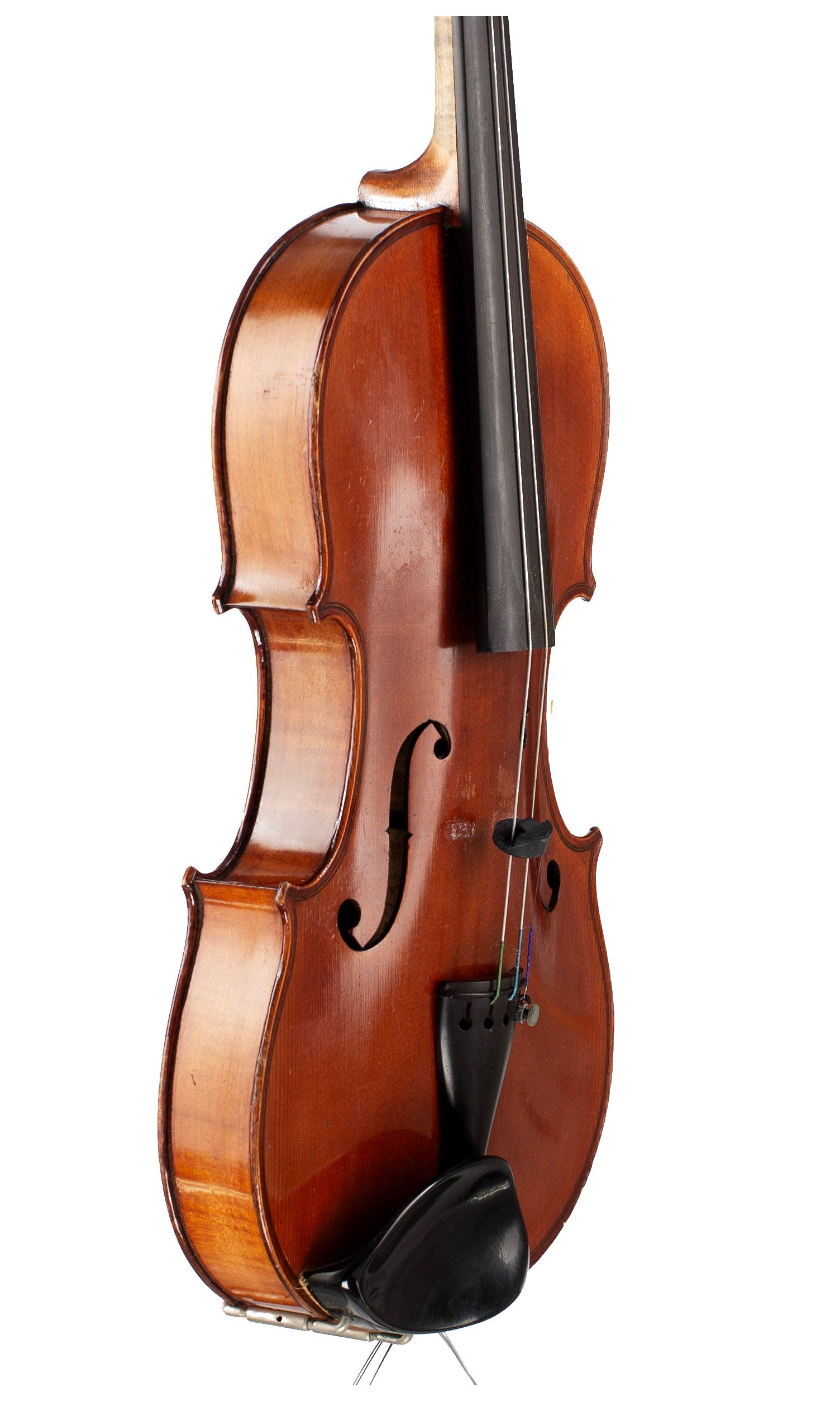 Violin, Workshop of Jérôme Thibouville-Lamy, Mirecourt, circa 1920 — angled view, 60°