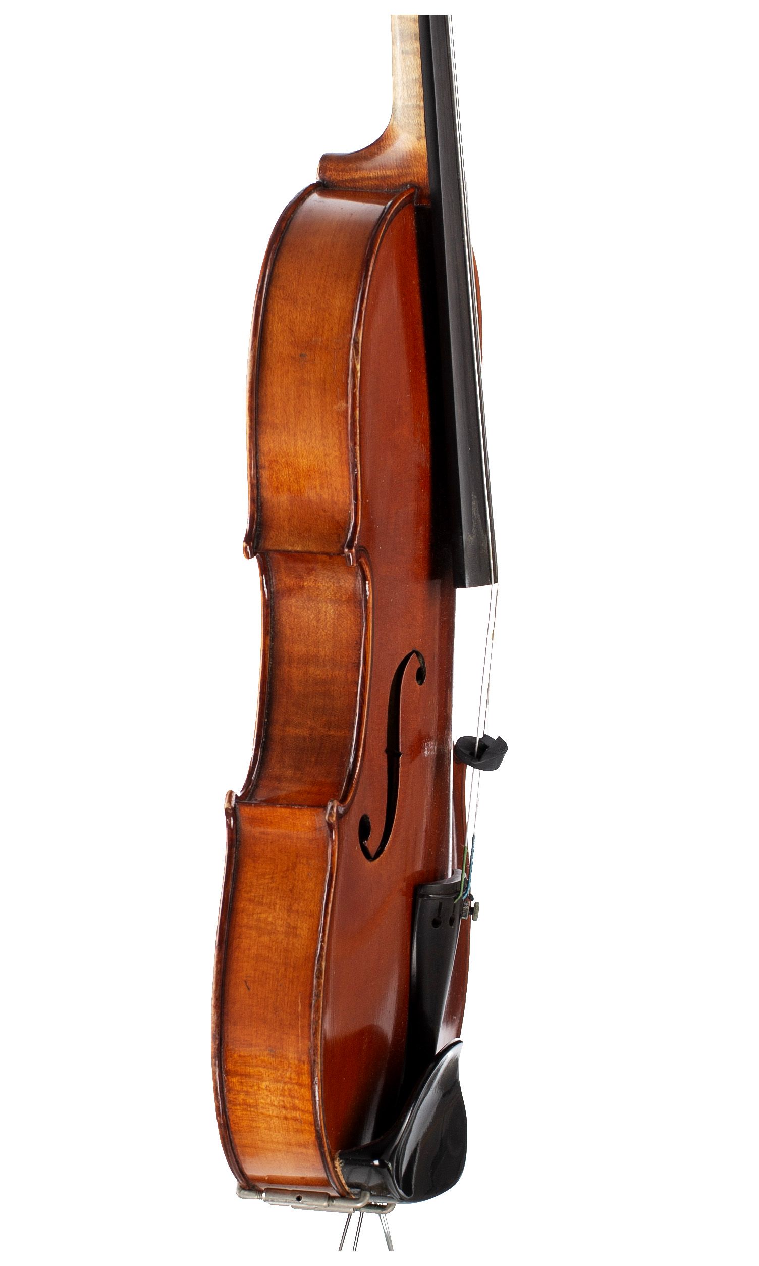 Violin, Workshop of Jérôme Thibouville-Lamy, Mirecourt, circa 1920 — angled view, 80°