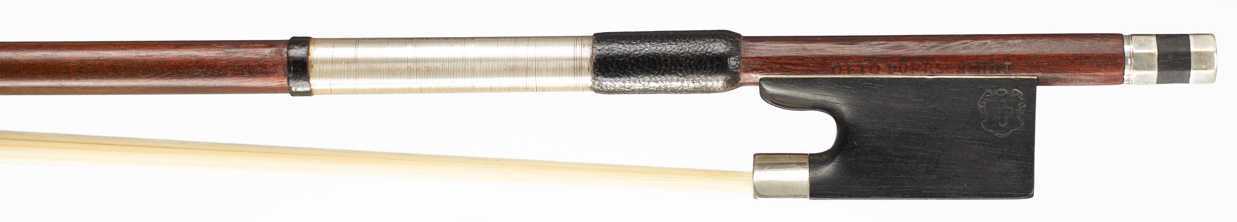 A silver-mounted violin bow by Otto Dürrschmridt, Germany — frog