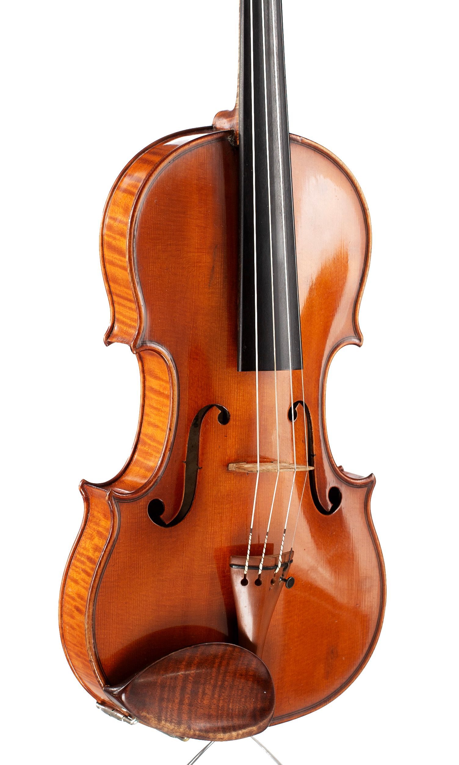Violin by Giuseppe Pedrazzini, Milan 192* — angled view, 30°
