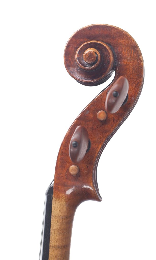 Violin by Jules Remy, Paris, circa 1870 — scroll