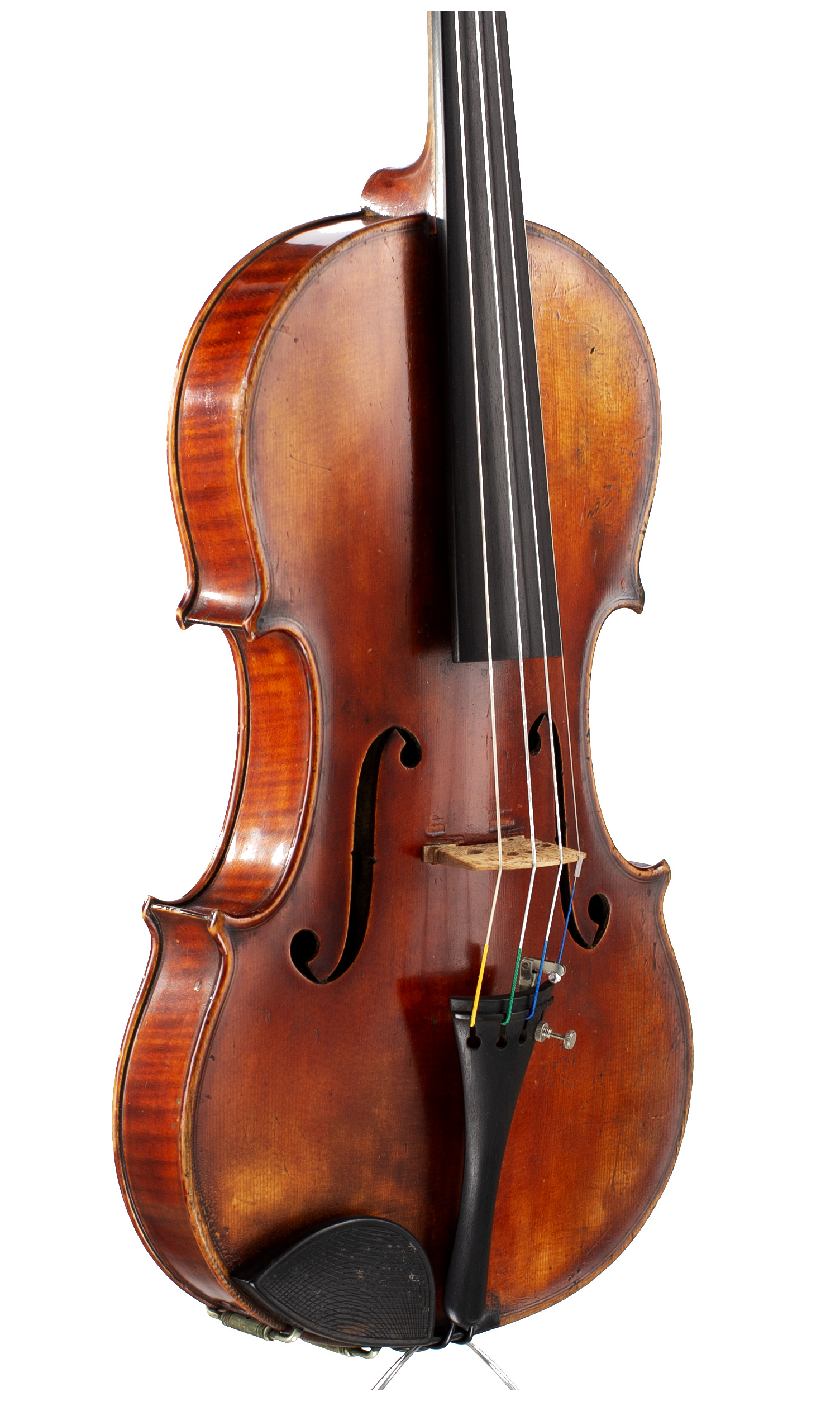 A violin by E. Dodds, Edinburgh, 1886 — angled view, 40°