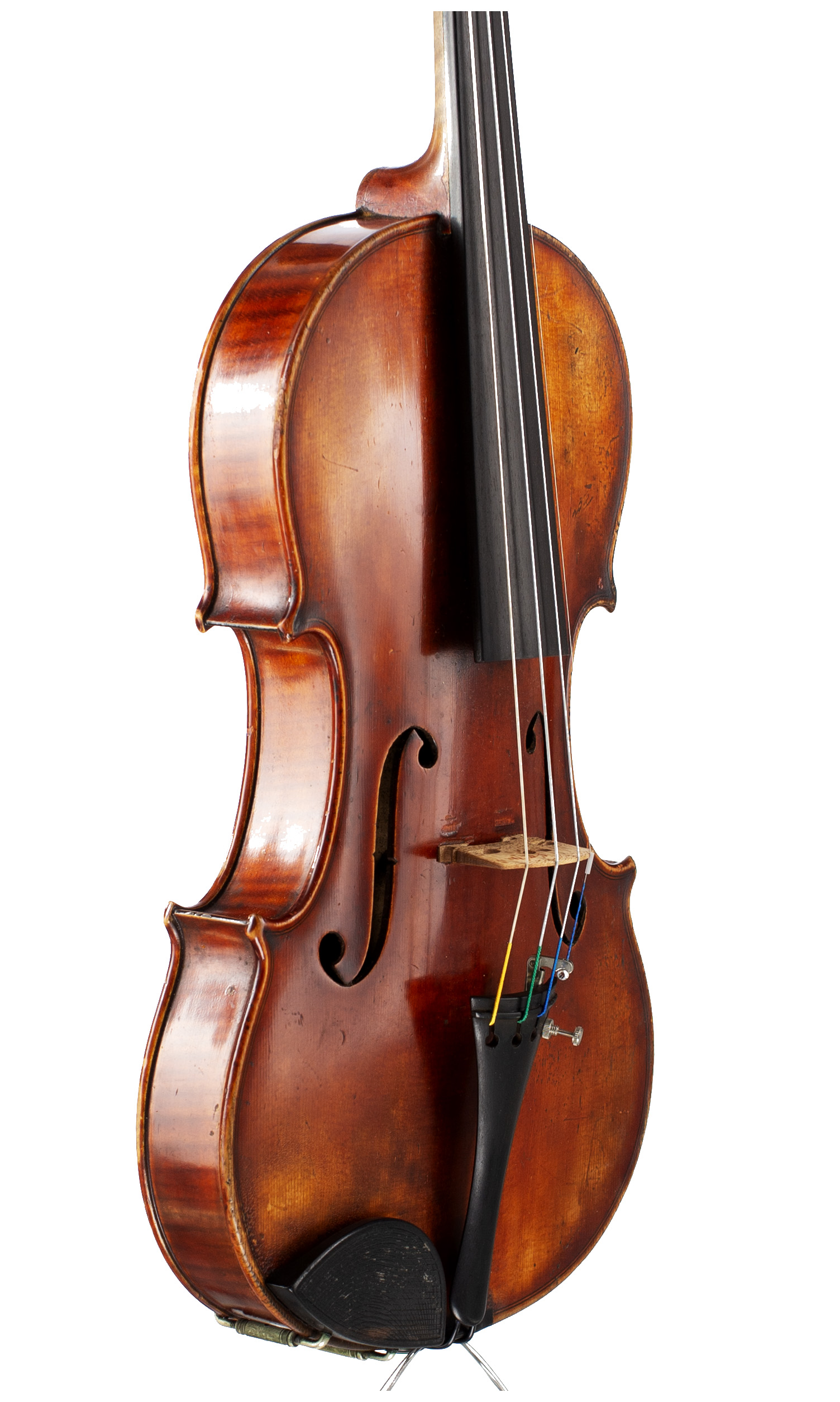 A violin by E. Dodds, Edinburgh, 1886 — angled view, 50°