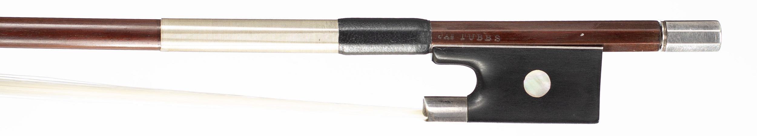 A silver-mounted violin bow by James Tubbs, London, circa 1900 — frog