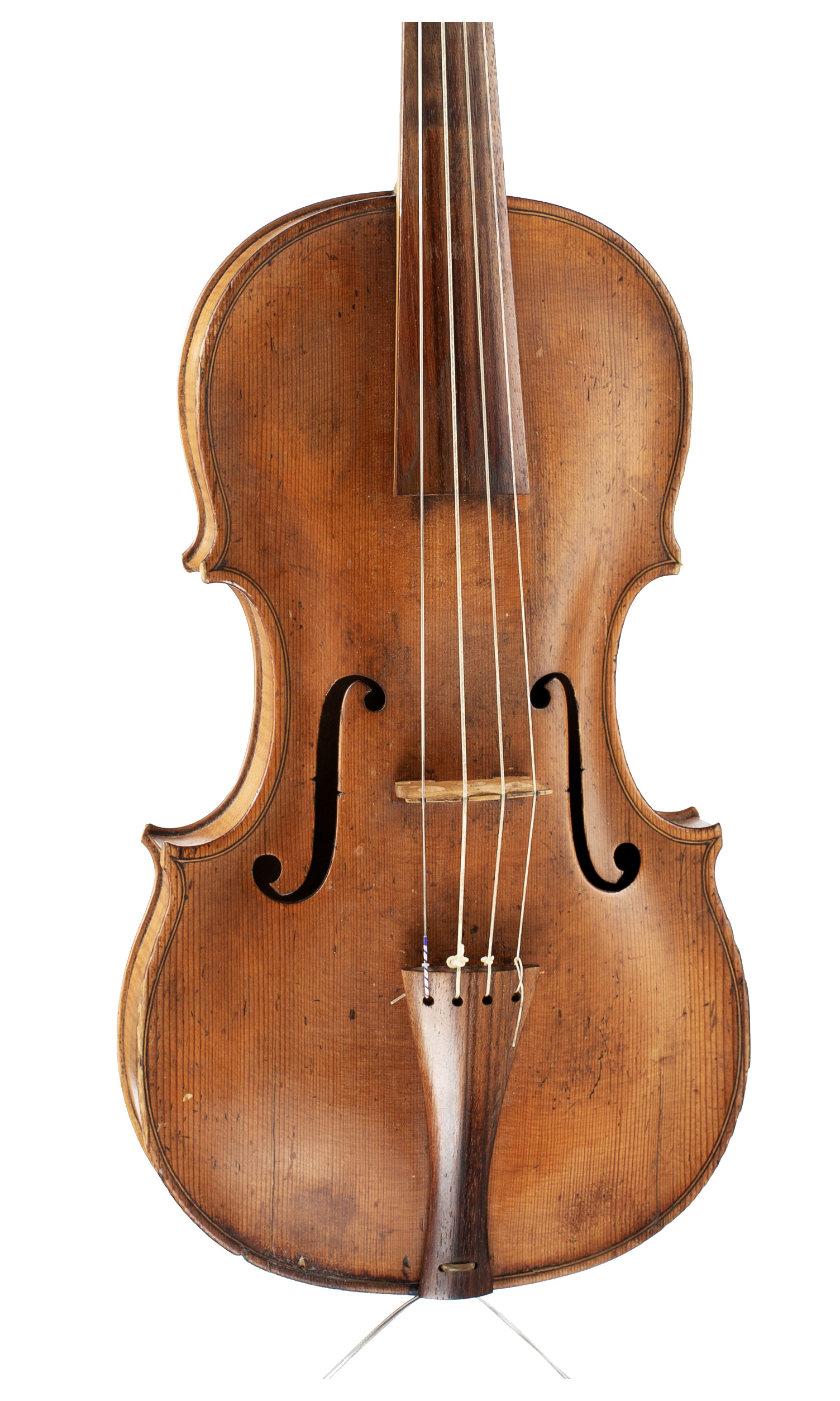 A violin by Christian Meisel, Klingenthal, circa 1810 — angled view, 10°