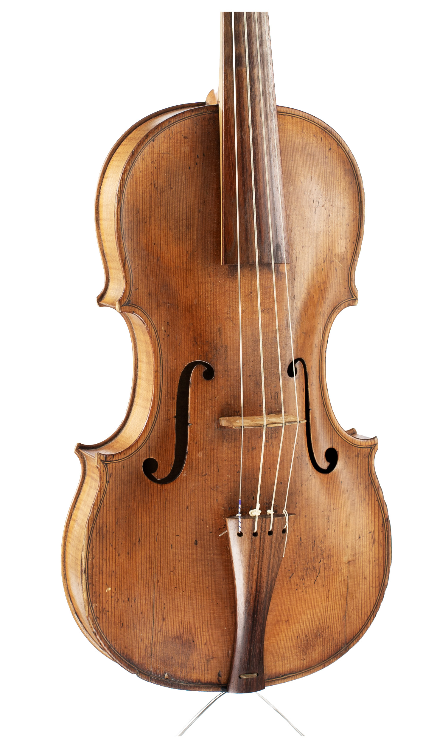 A violin by Christian Meisel, Klingenthal, circa 1810 — angled view, 20°
