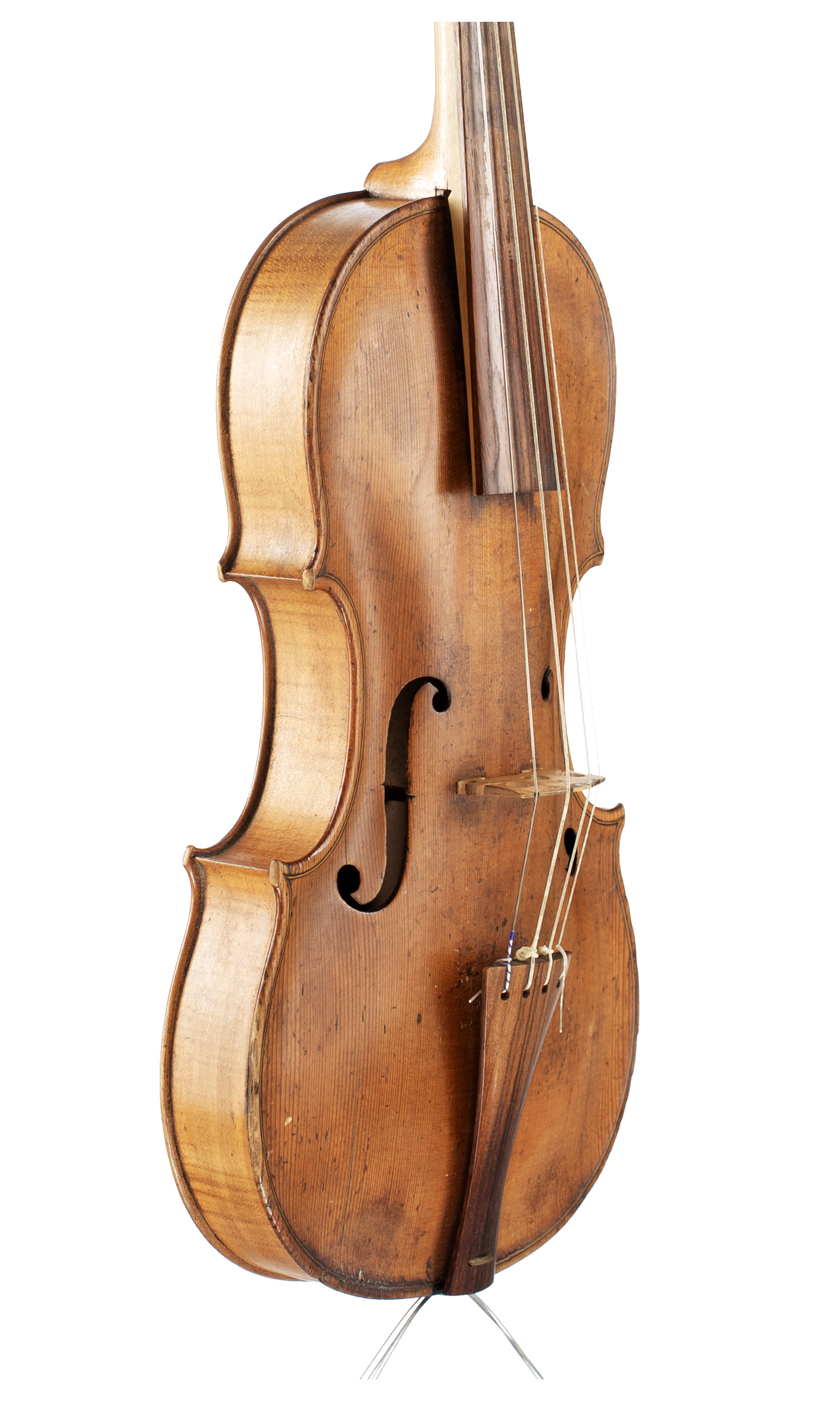 A violin by Christian Meisel, Klingenthal, circa 1810 — angled view, 50°