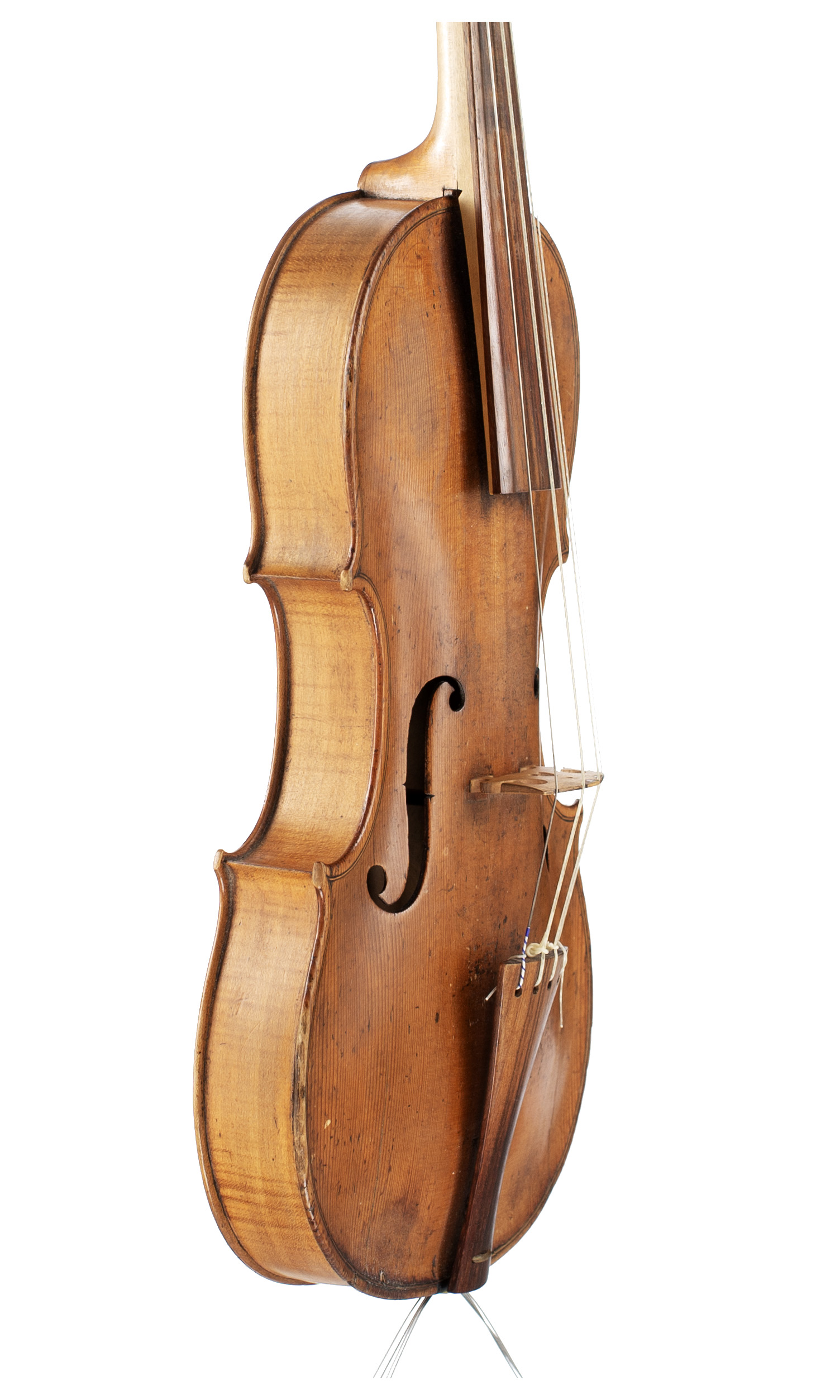 A violin by Christian Meisel, Klingenthal, circa 1810 — angled view, 60°