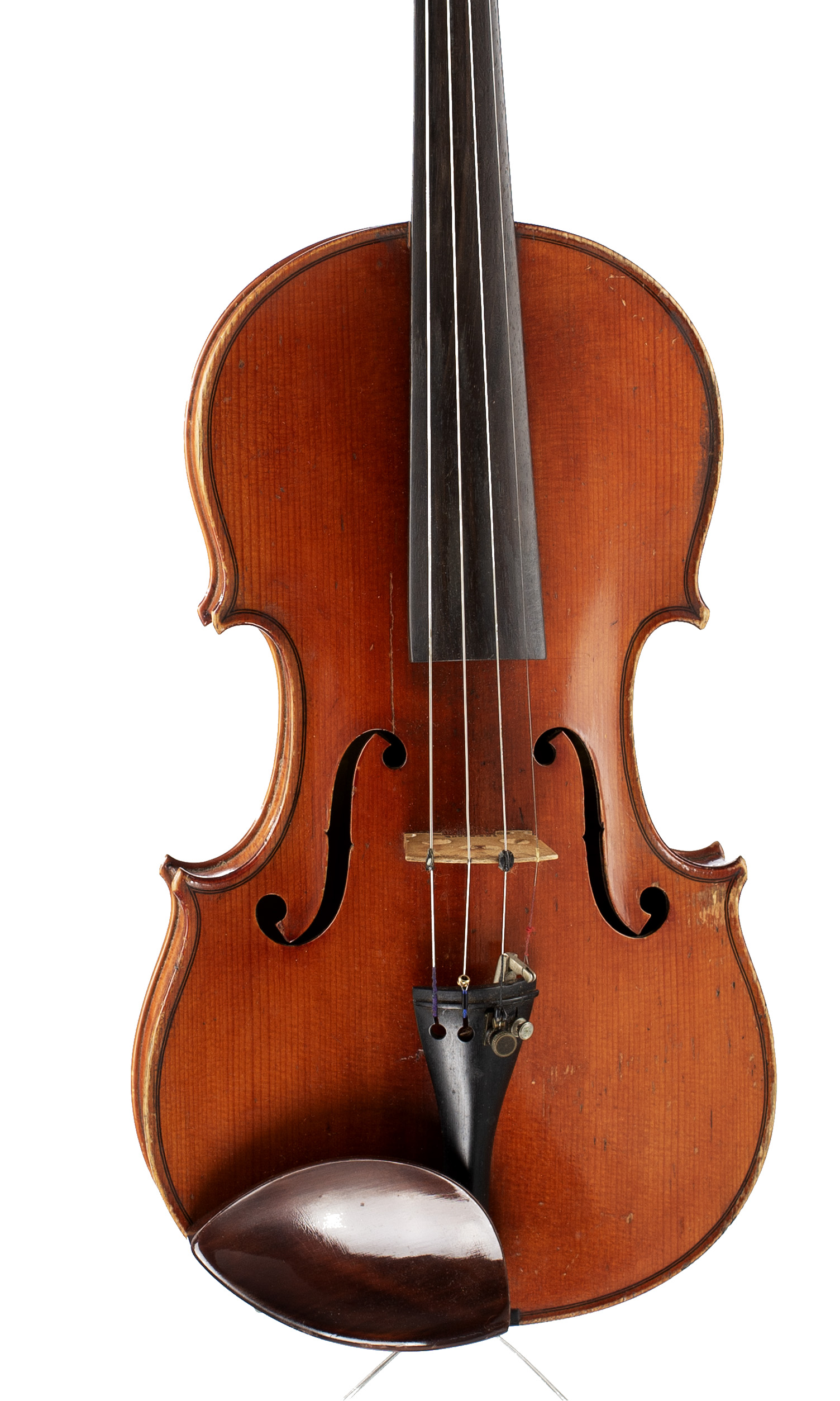 A violin by Emile Fetique, Paris, 1874 — angled view, 10°