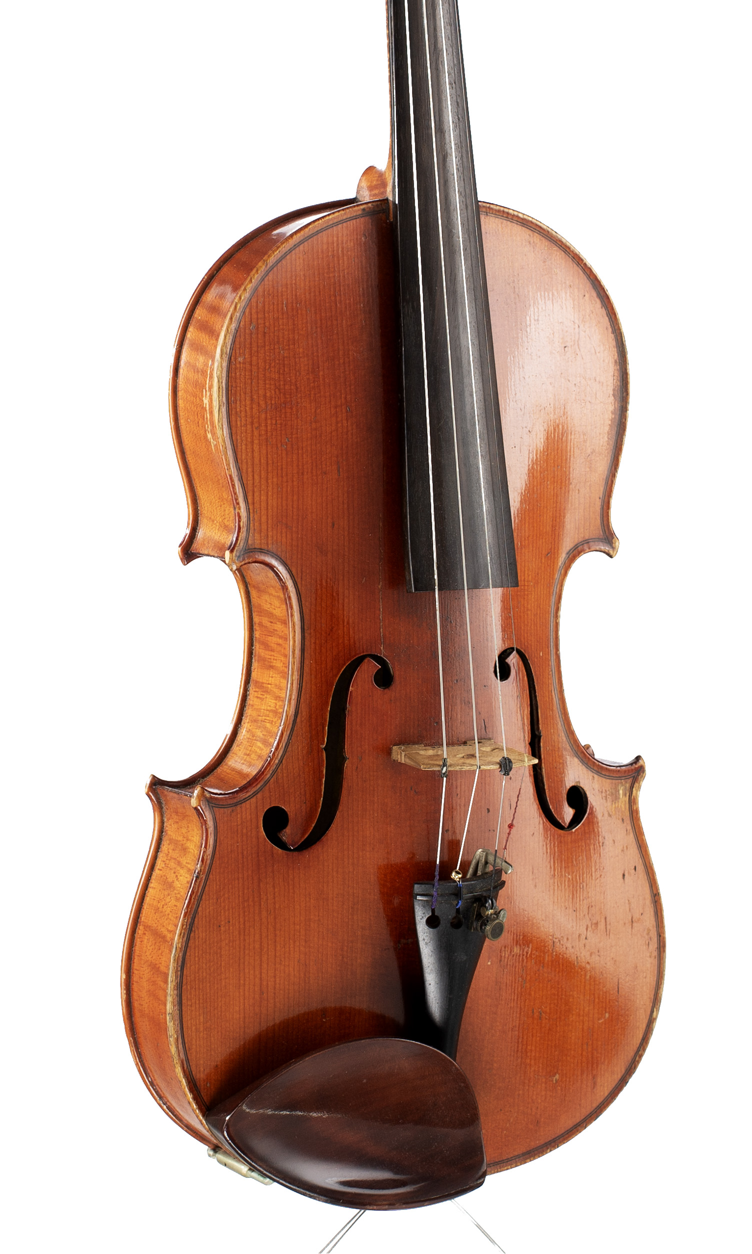 A violin by Emile Fetique, Paris, 1874 — angled view, 30°