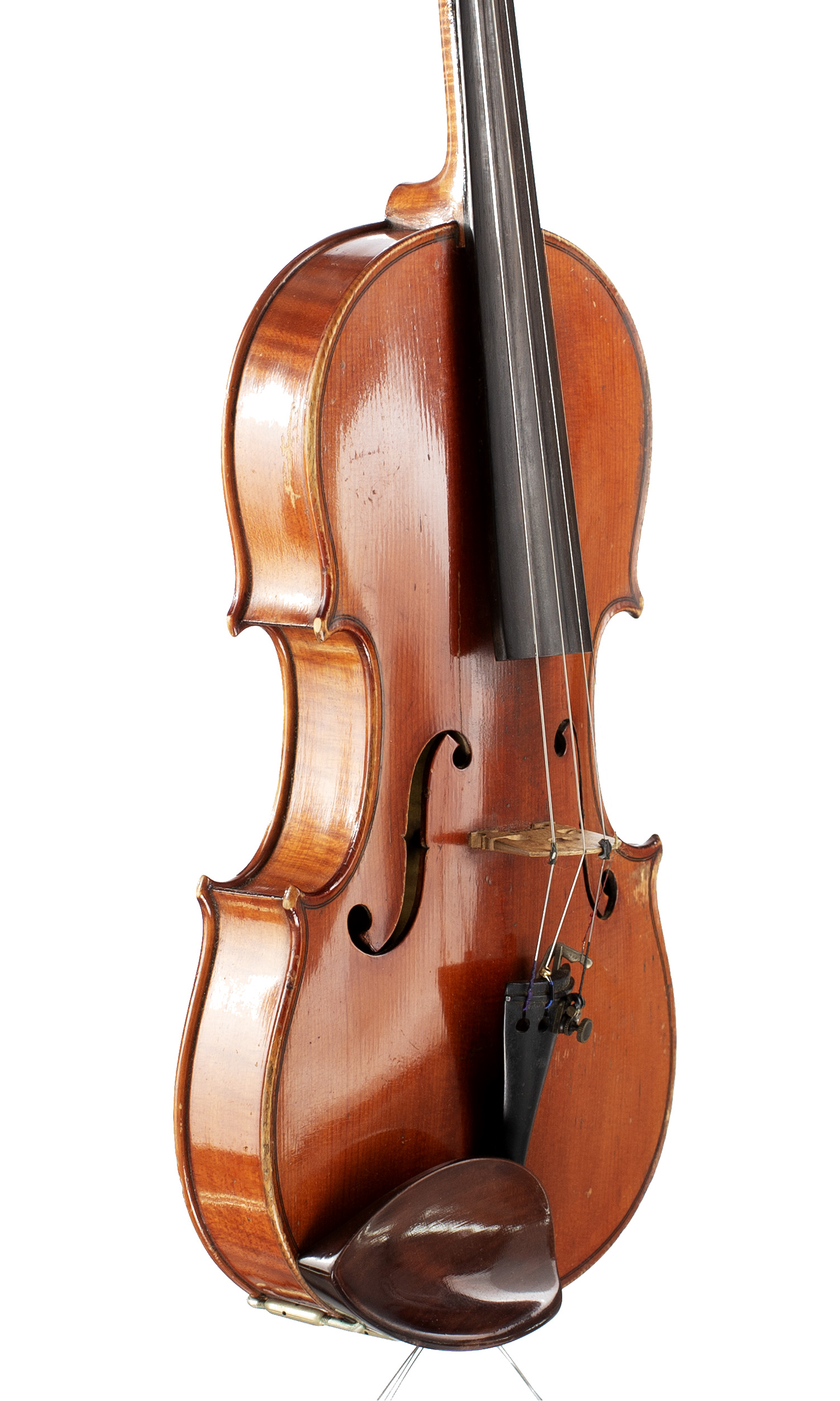 A violin by Emile Fetique, Paris, 1874 — angled view, 50°