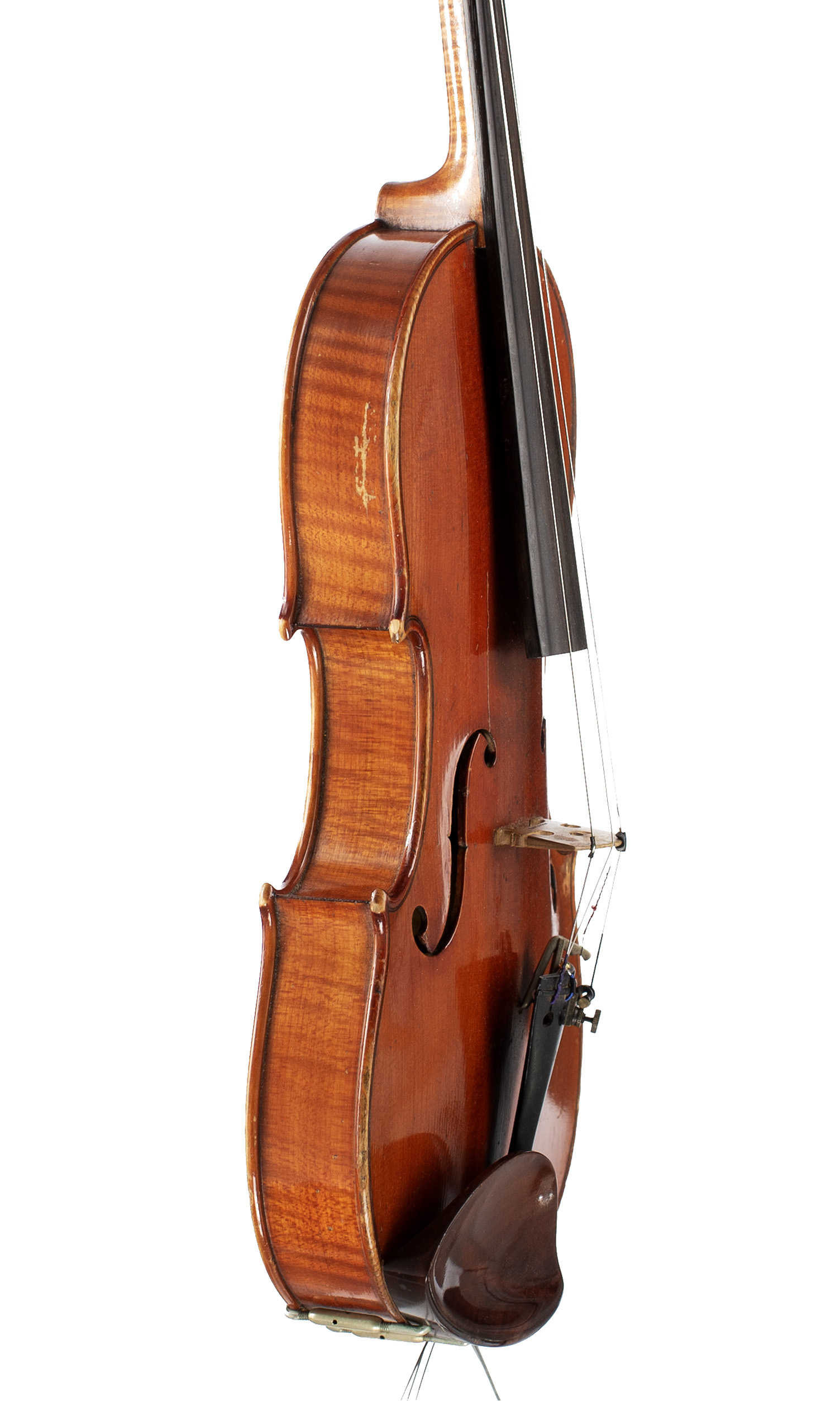 A violin by Emile Fetique, Paris, 1874 — angled view, 70°