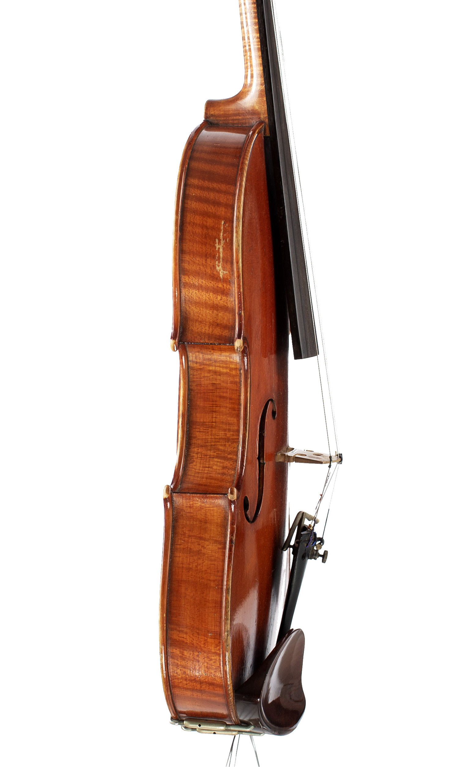 A violin by Emile Fetique, Paris, 1874 — angled view, 80°