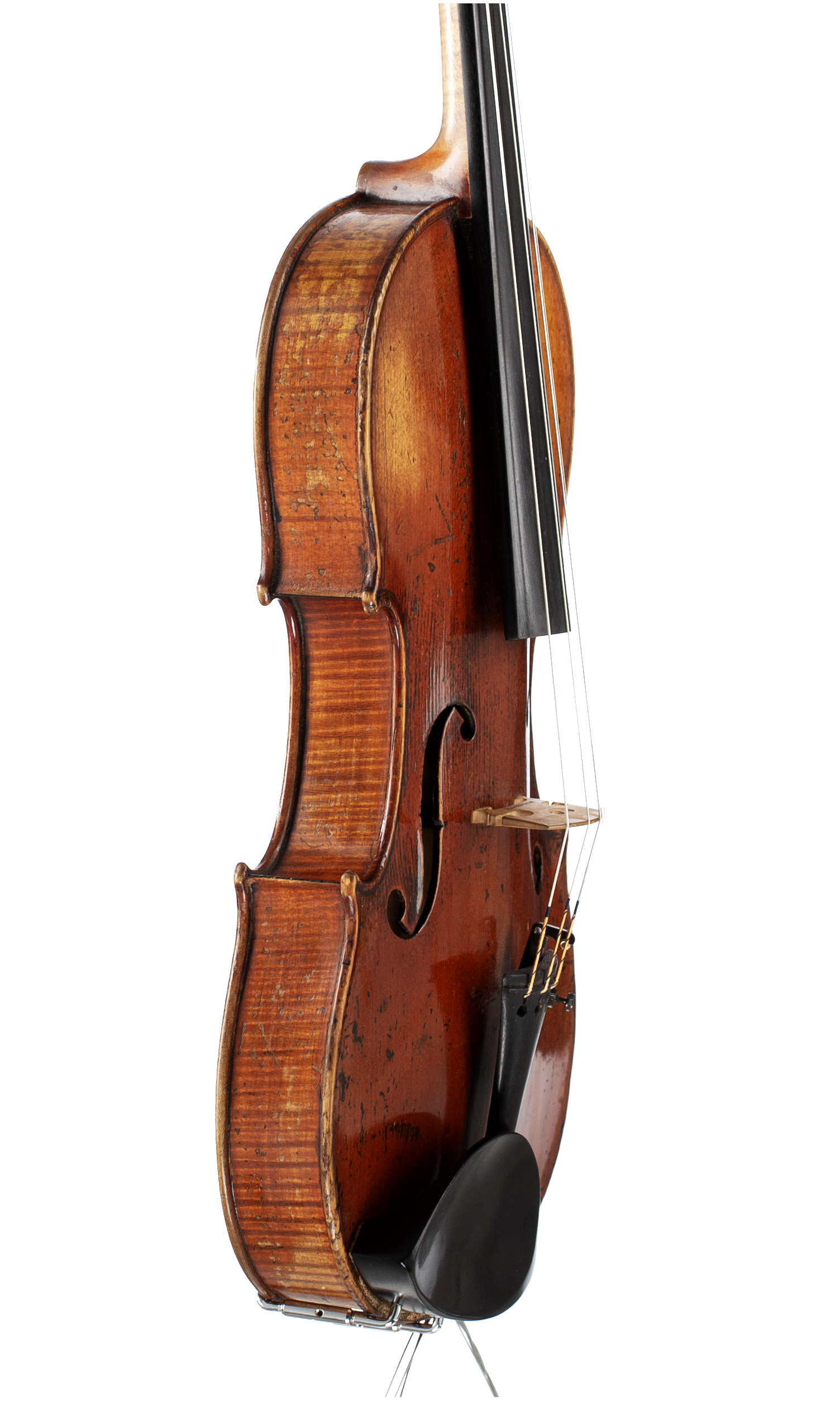 A violin by Jules Grandjon, Mirecourt, circa 1850 — angled view, 70°