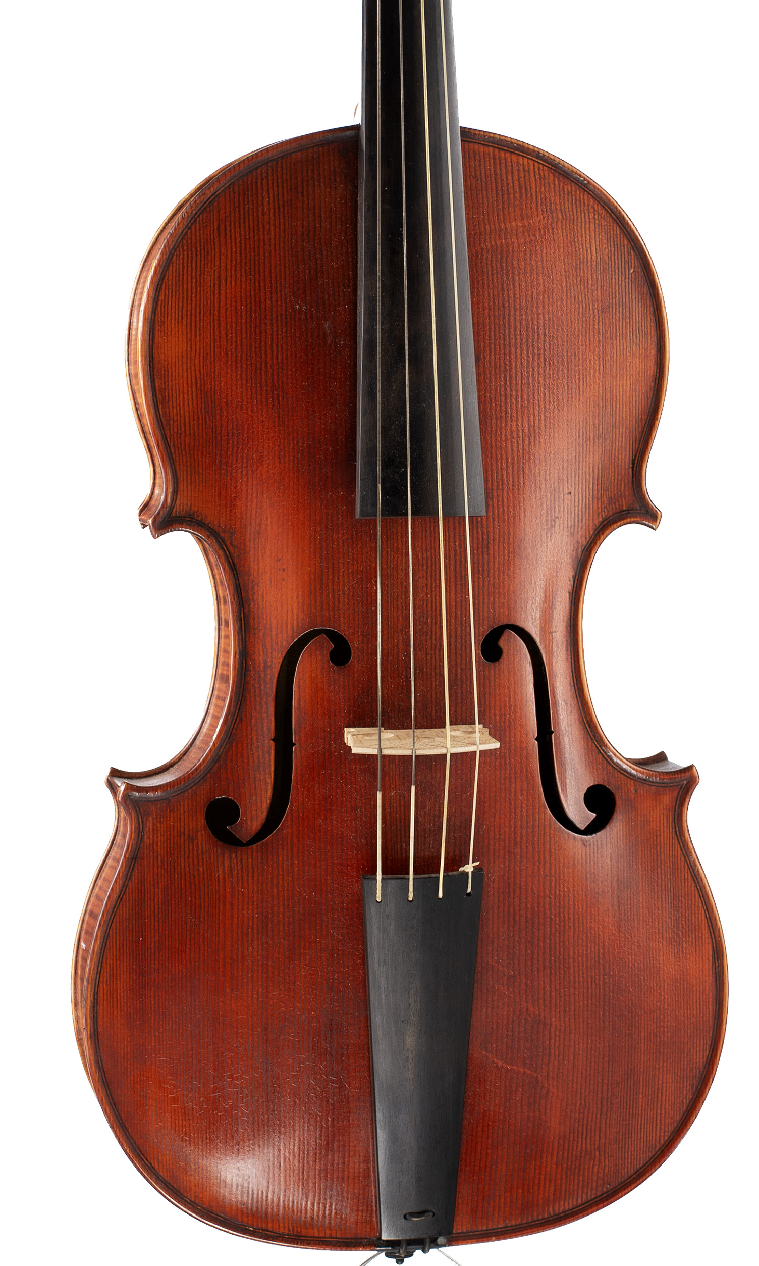 A baroque viola by Ralph Plumb, England, 1999 — angled view, 10°