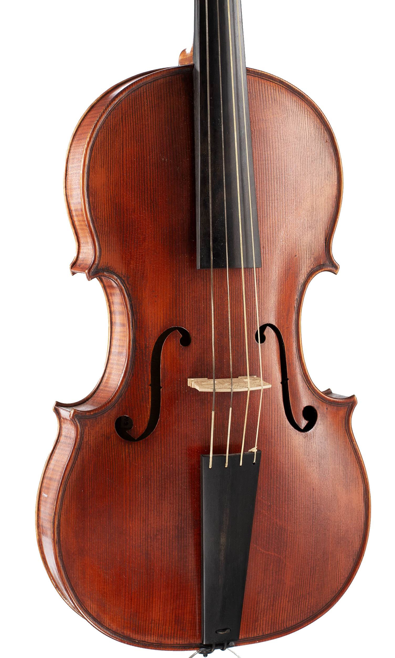 A baroque viola by Ralph Plumb, England, 1999 — angled view, 20°