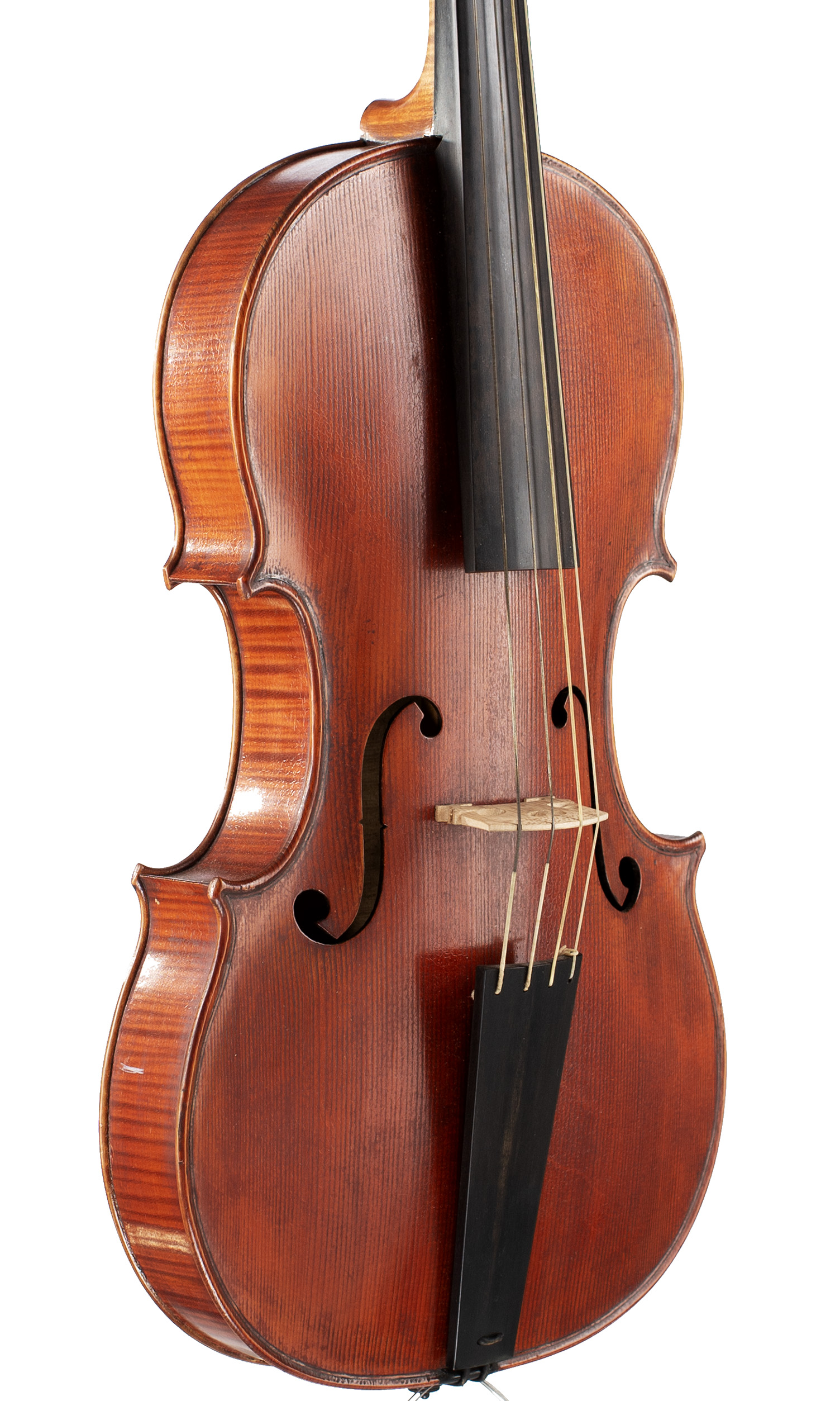 A baroque viola by Ralph Plumb, England, 1999 — angled view, 40°