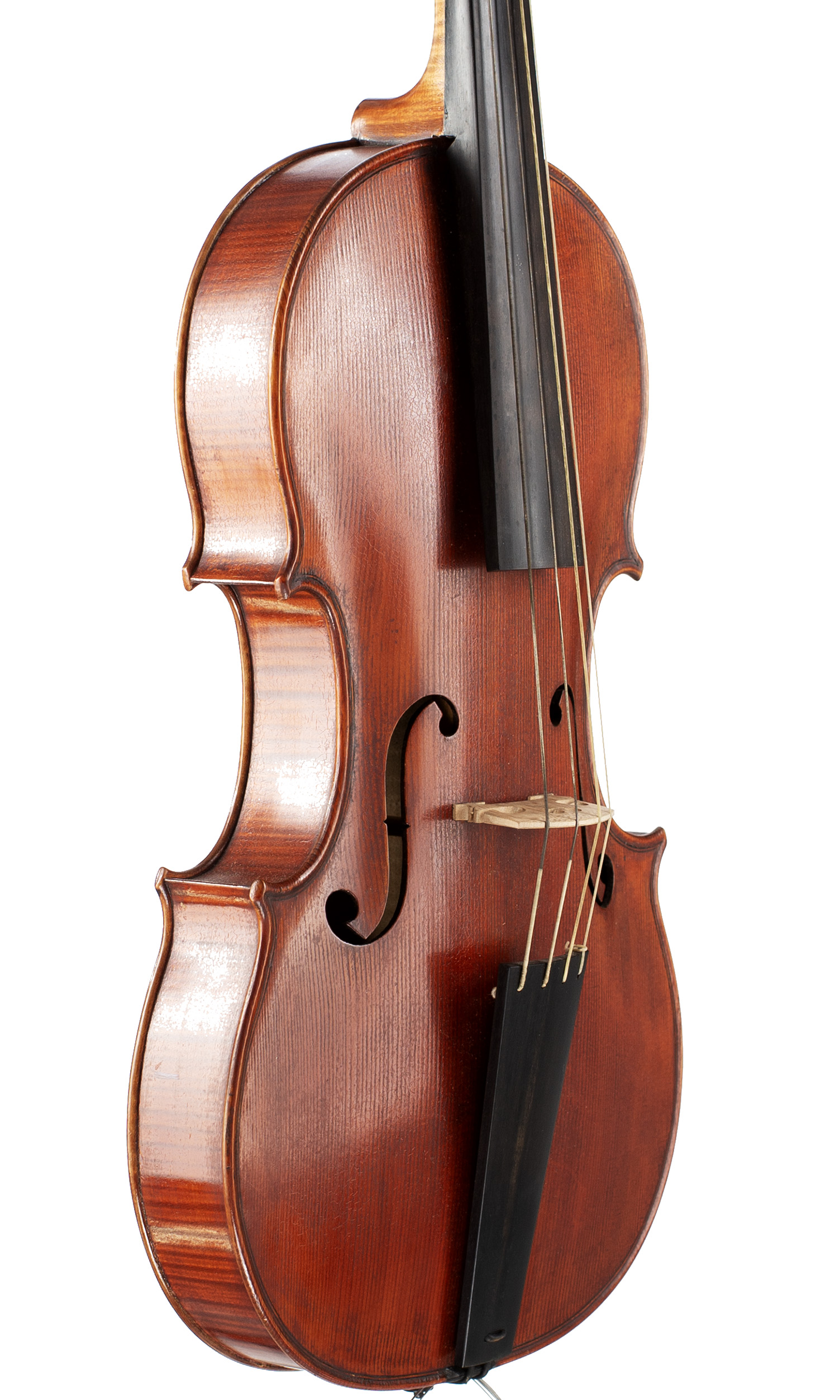 A baroque viola by Ralph Plumb, England, 1999 — angled view, 50°