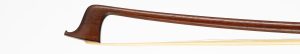 A gold-mounted violin bow by Matthew Coltman, London, circa 1980 — head and frog