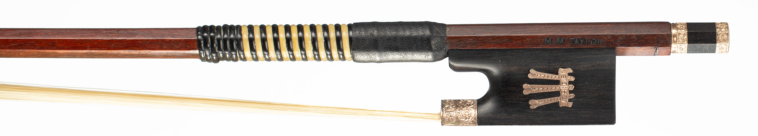 A gold-mounted presentation violin bow by Malcolm Taylor, England, 1981 — frog