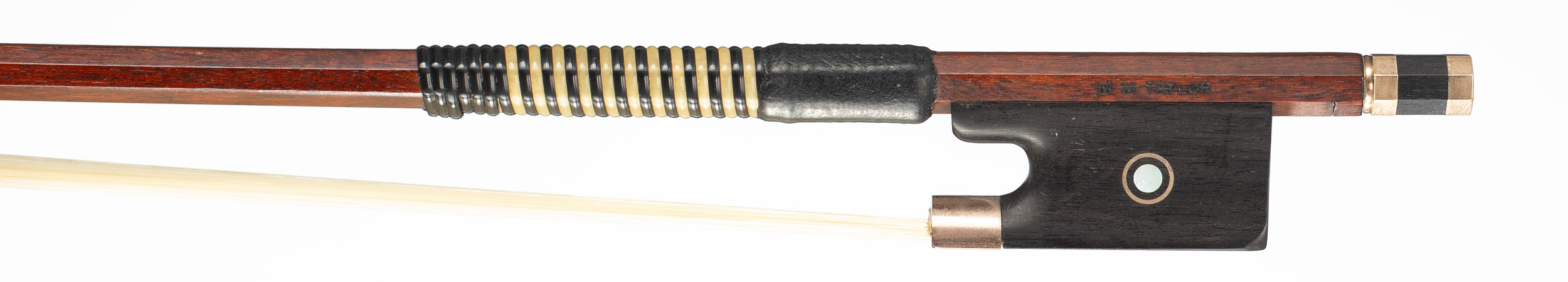 A gold-mounted violin bow by Malcolm Taylor, England, circa 1992 — frog