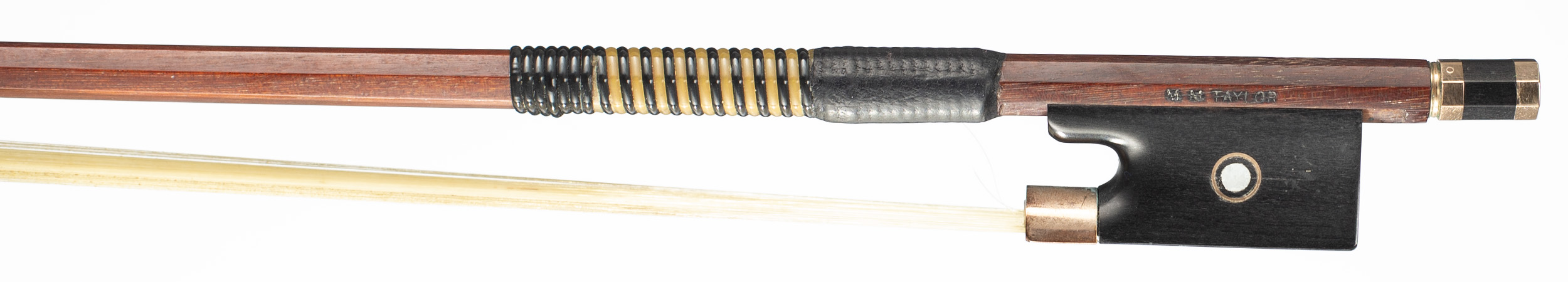 A gold-mounted violin bow by Malcolm Taylor, England, circa 1990 — frog