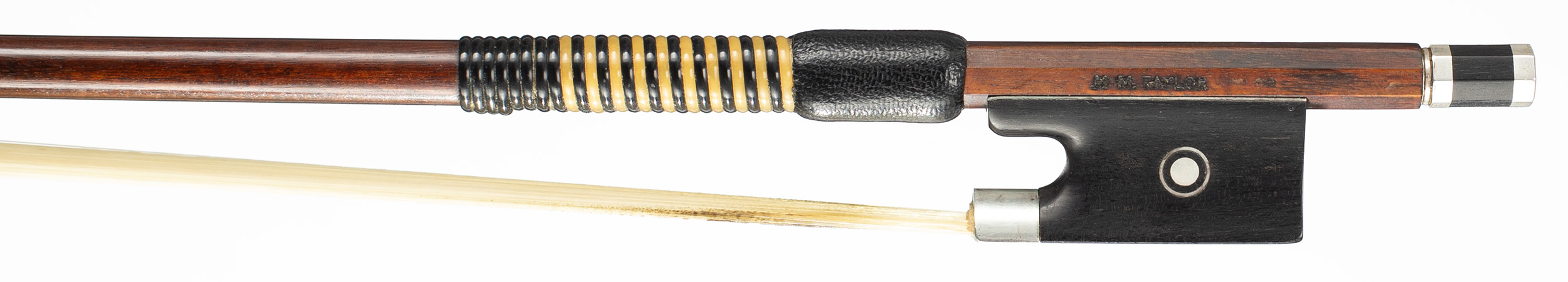 A silver-mounted violin bow by Malcolm Taylor, England, circa 1990 — frog
