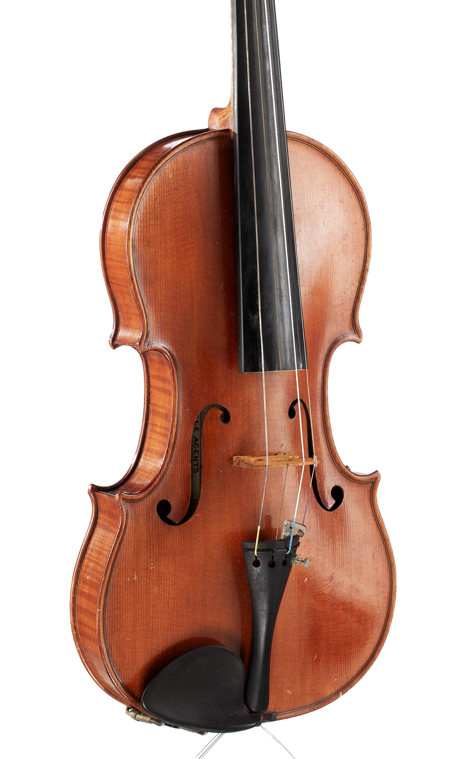 A violin by Louis Milton, 1925 — angled view, 30°