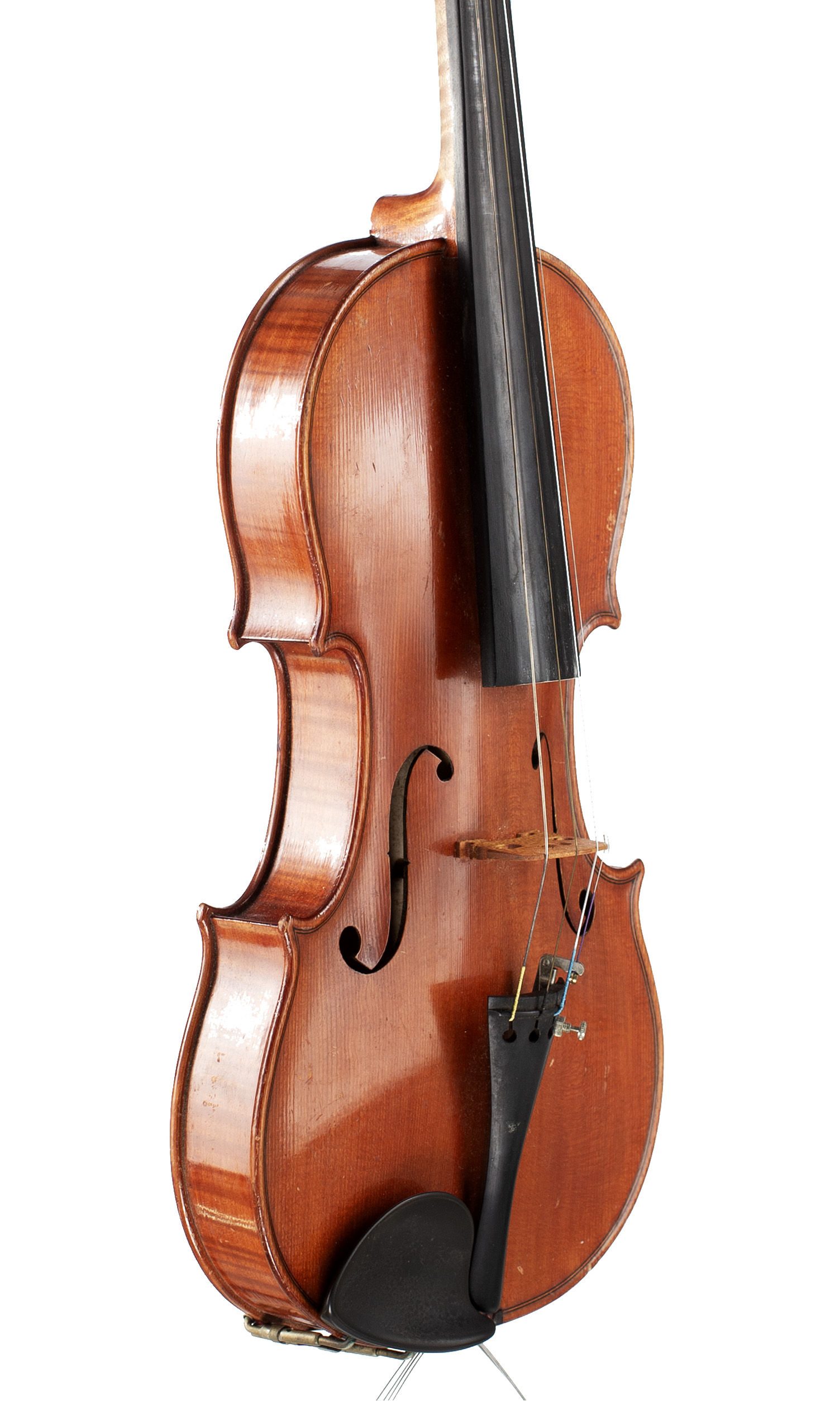 A violin by Louis Milton, 1925 — angled view, 50°