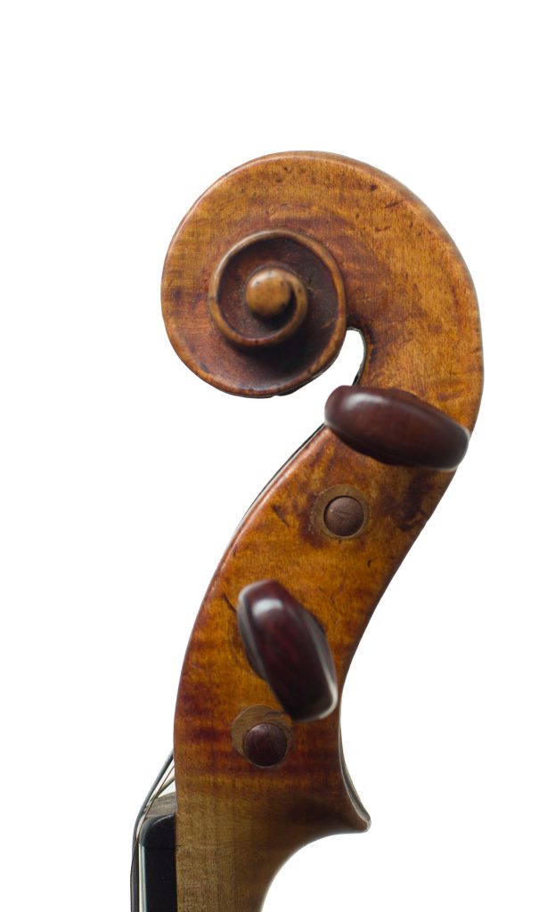 Violin by Gaetano Pasta, Brescia, circa 1750 — scroll