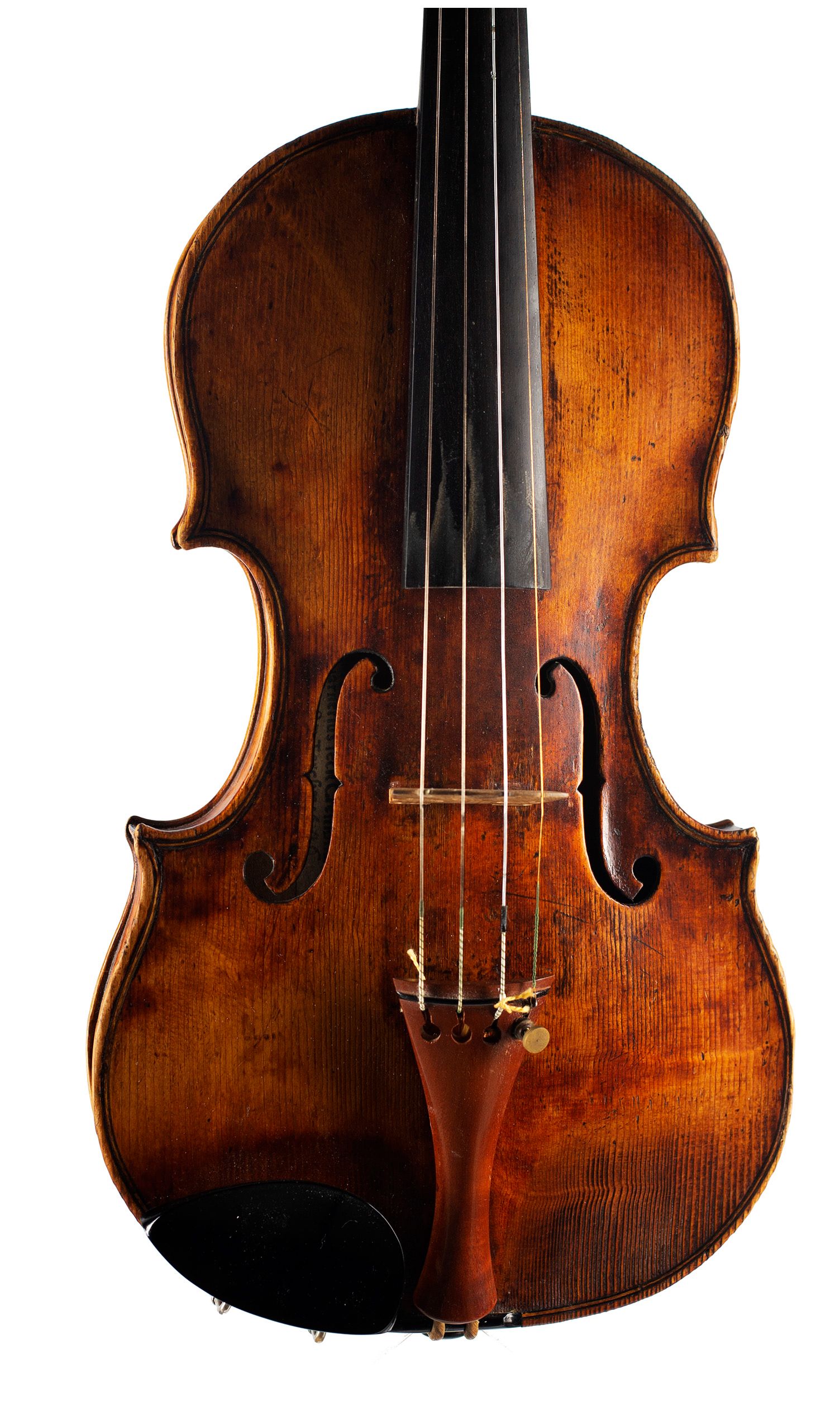 Violin by Gaetano Pasta, Brescia, circa 1750 — angled view, 10°