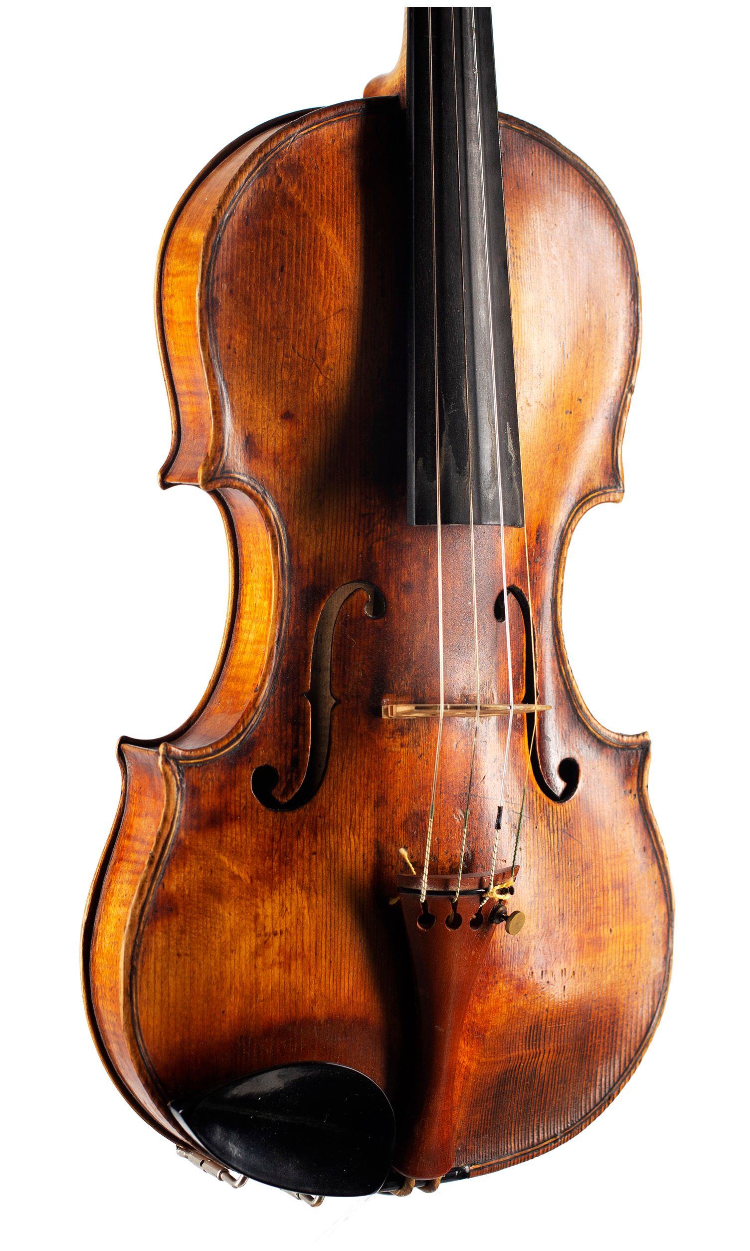 Violin by Gaetano Pasta, Brescia, circa 1750 — angled view, 30°