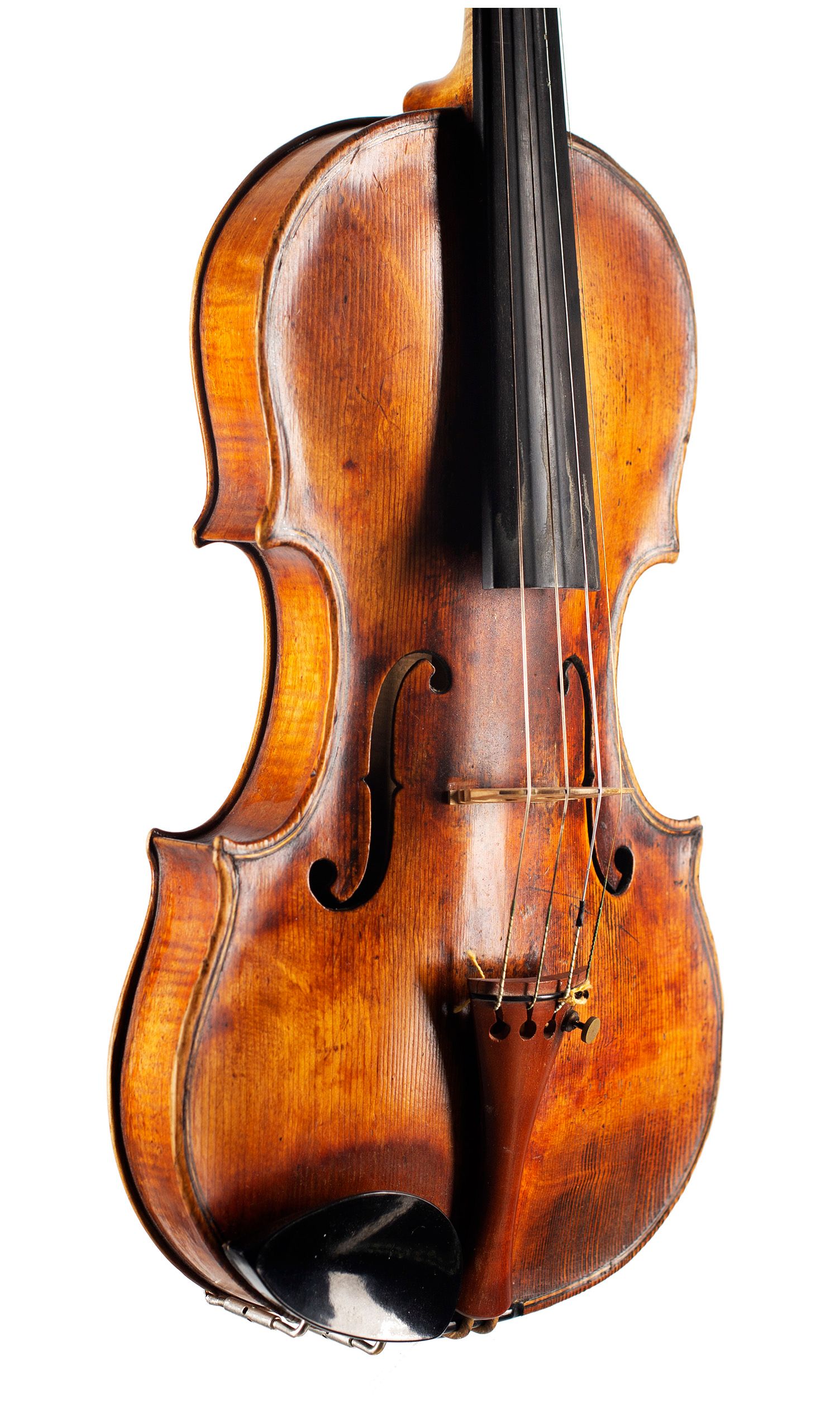 Violin by Gaetano Pasta, Brescia, circa 1750 — angled view, 40°