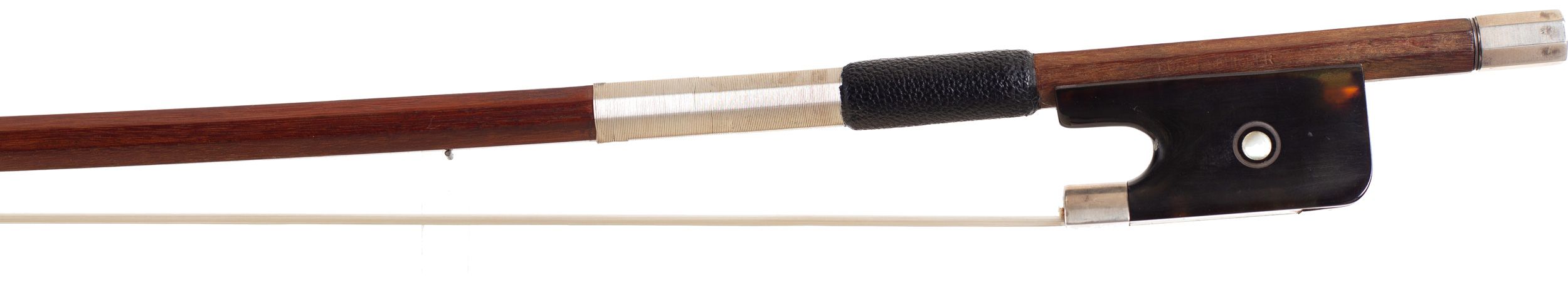 A silver-mounted cello bow by Horst Schicker, Germany — frog
