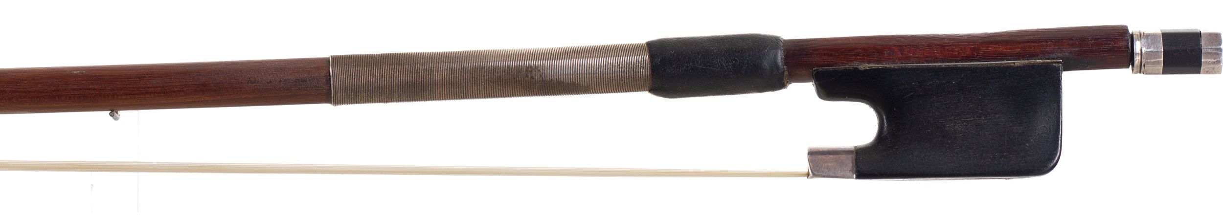 A silver-mounted violin bow by Karel van der Meer, Amsterdam — frog