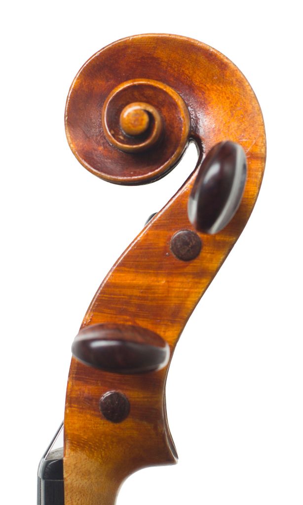 Violin by Frederick William Chanot, London, 1897 — scroll