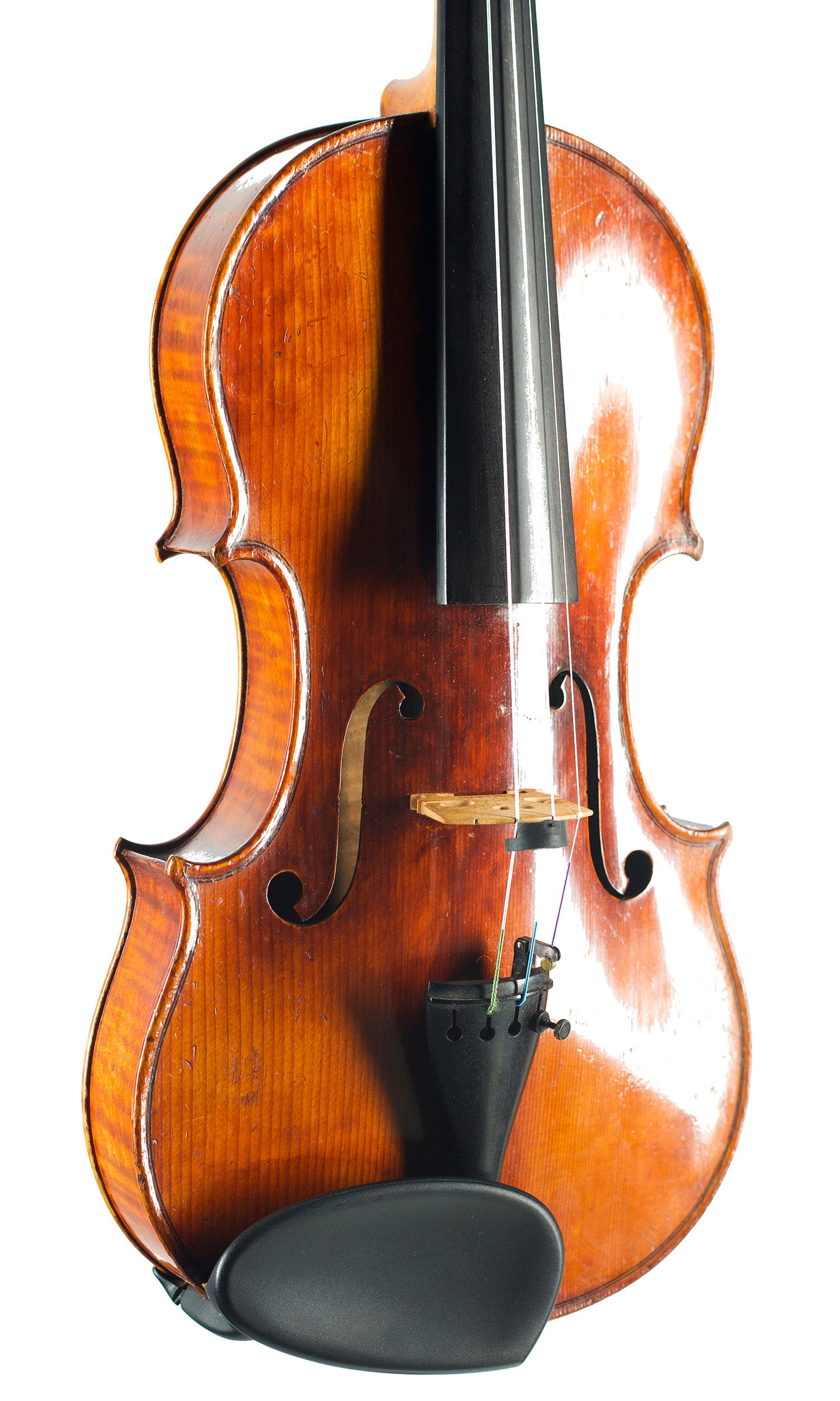 Violin by Frederick William Chanot, London, 1897 — angled view, 30°