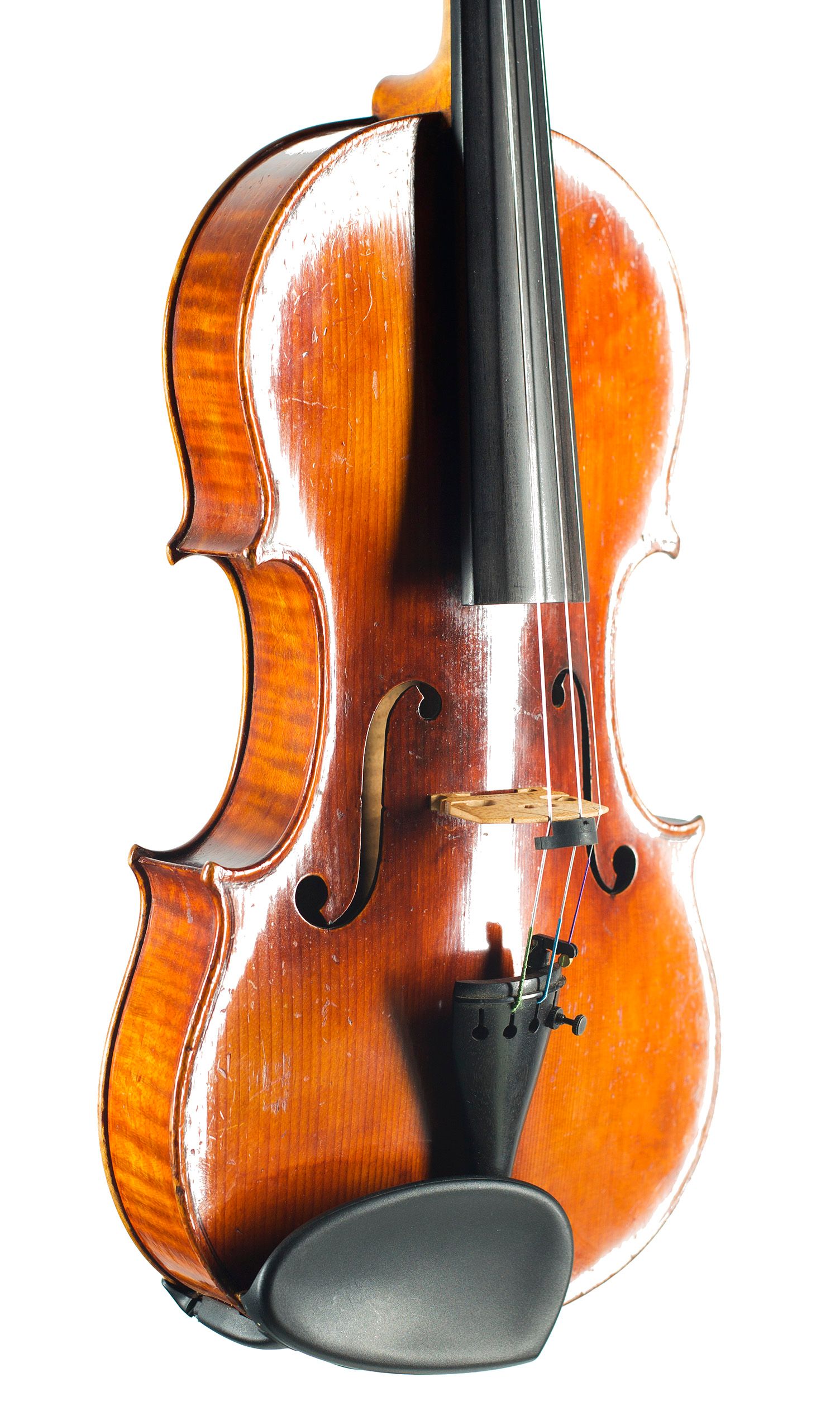 Violin by Frederick William Chanot, London, 1897 — angled view, 40°