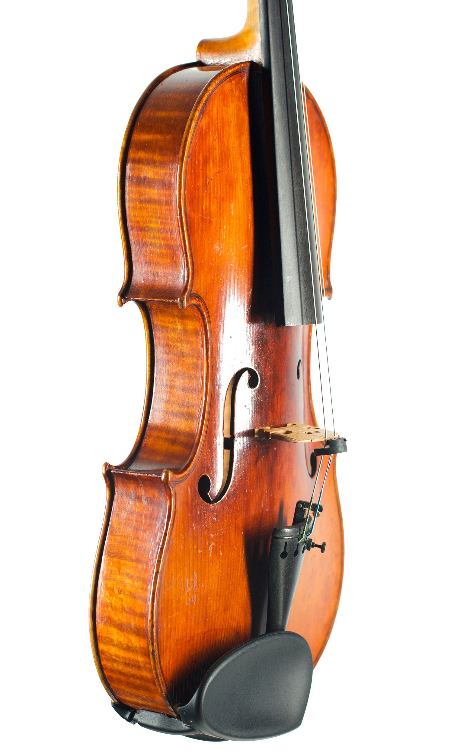 Violin by Frederick William Chanot, London, 1897 — angled view, 60°