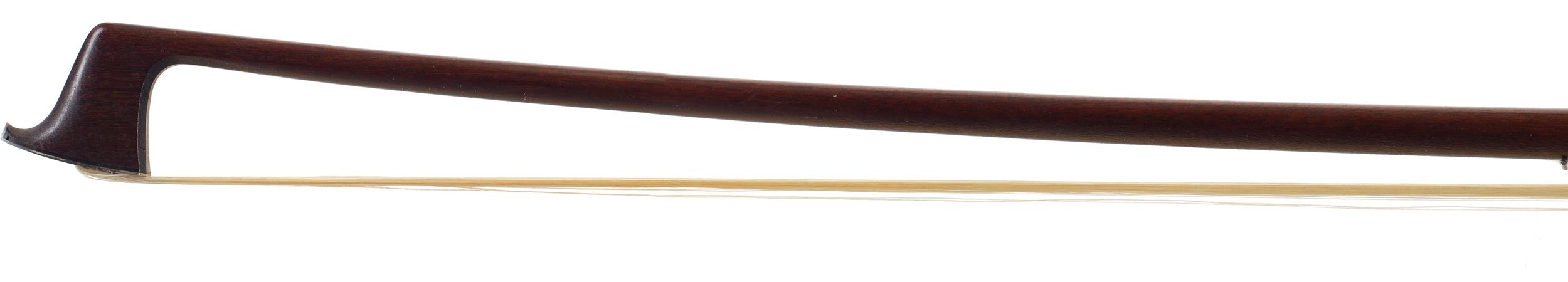 A white-metal-mounted violin bow by W. E. Hill & Sons, London — head