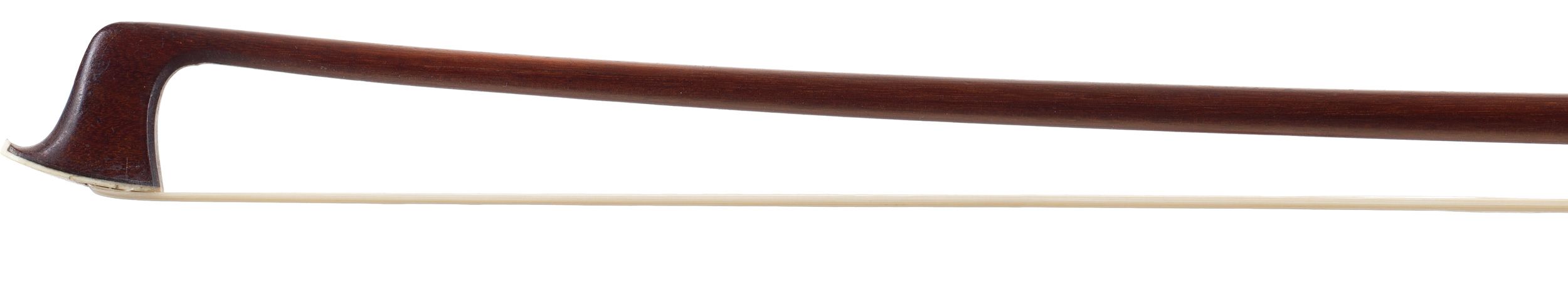 A silver-mounted violin bow by J. Byrom, England — head