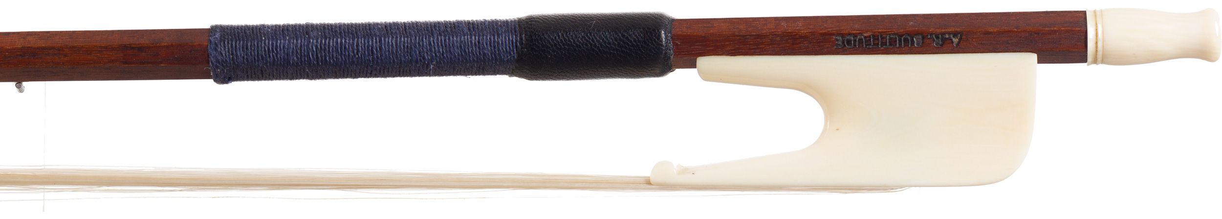 An ivory-mounted viola bow by A. R. Bultitude, England — frog