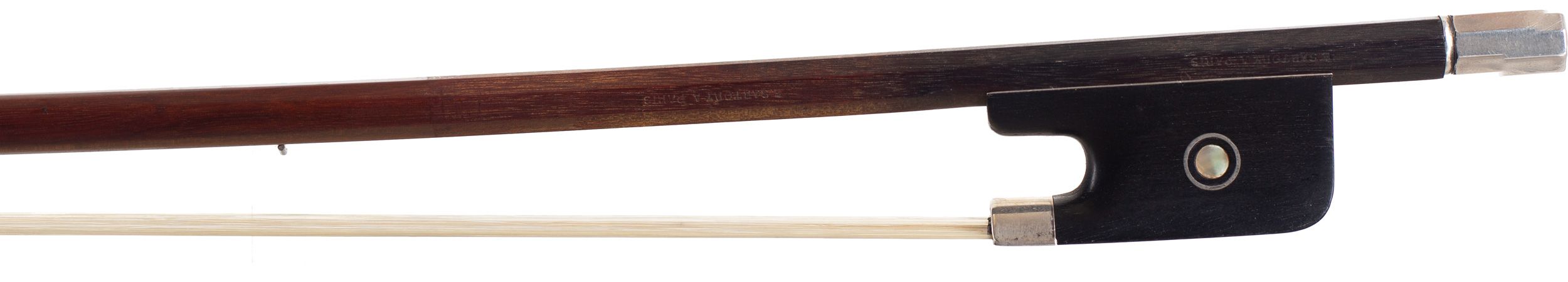 A silver-mounted cello bow by Eugène Sartory, Paris — frog