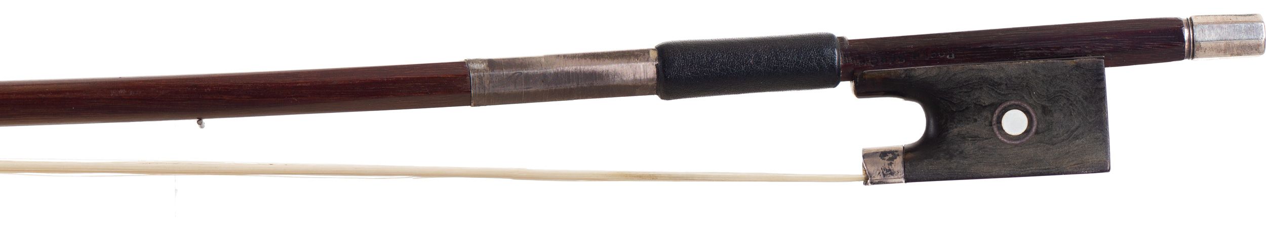 A silver-mounted violin bow by Roger Gérôme, France — frog