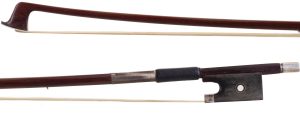 A silver-mounted violin bow by Roger Gérôme, France — head and frog