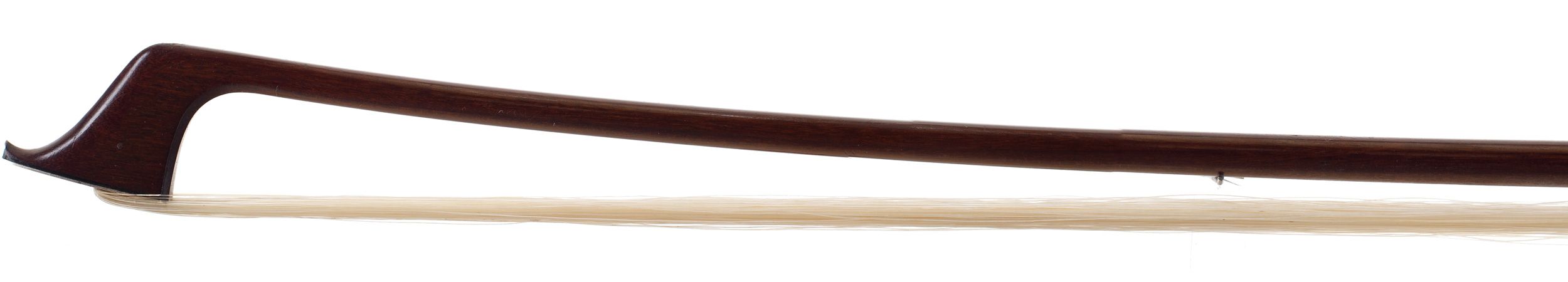 A white-metal-mounted cello bow by W. E. Hill & Sons, London — head