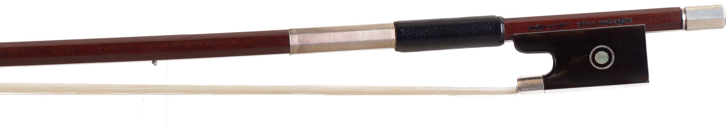 A silver-mounted violin bow by Kurt Dölling, Germany — frog