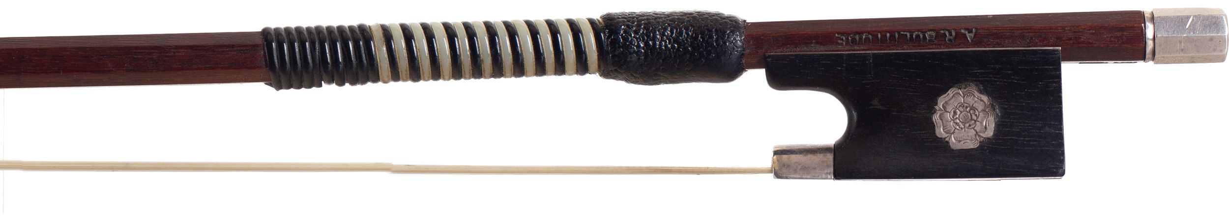 A silver-mounted violin bow by A. R. Bultitude, England — frog