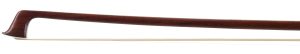 A nickel-mounted violin bow by Nicolas Maline, France — head and frog